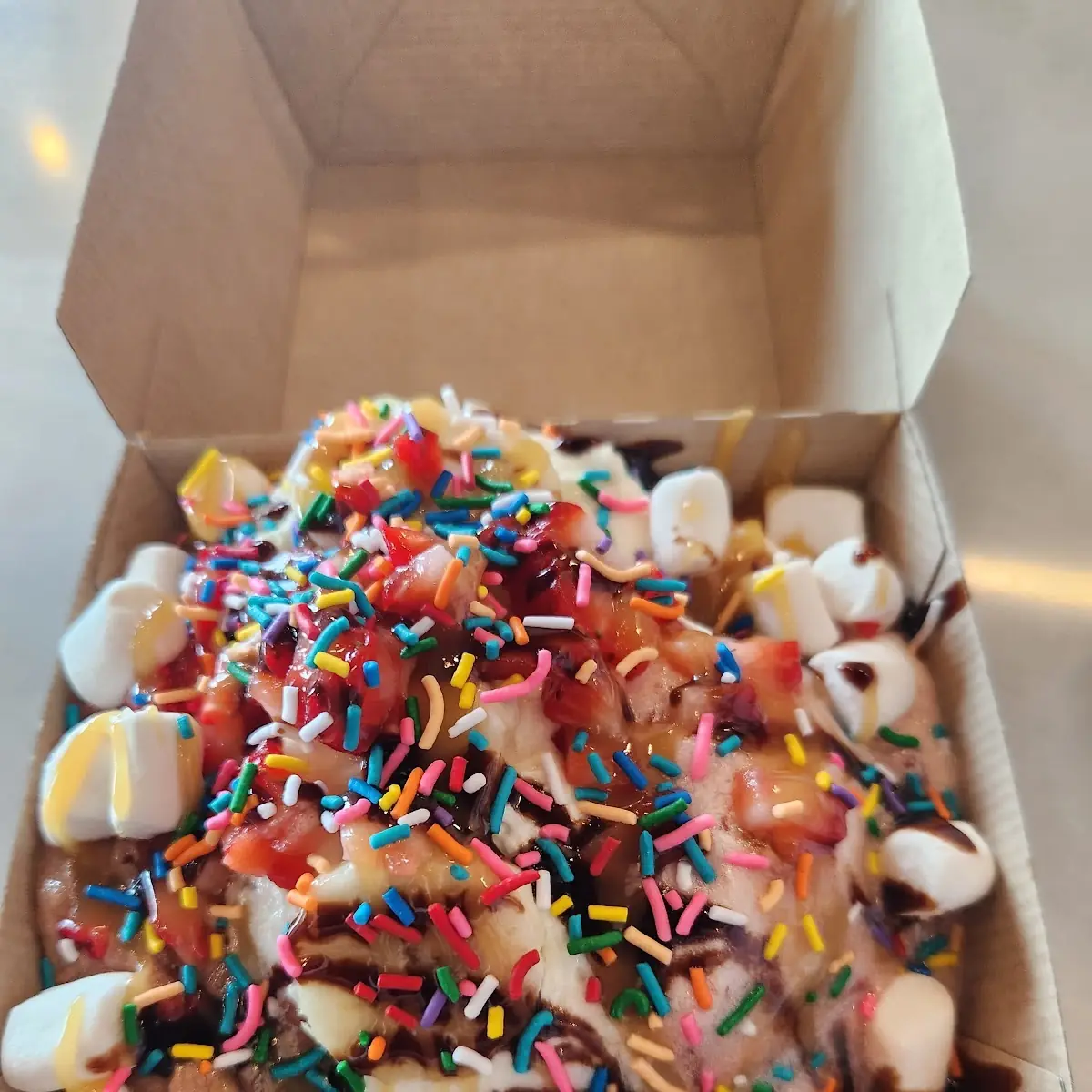 Banana Split Cinnamon Roll