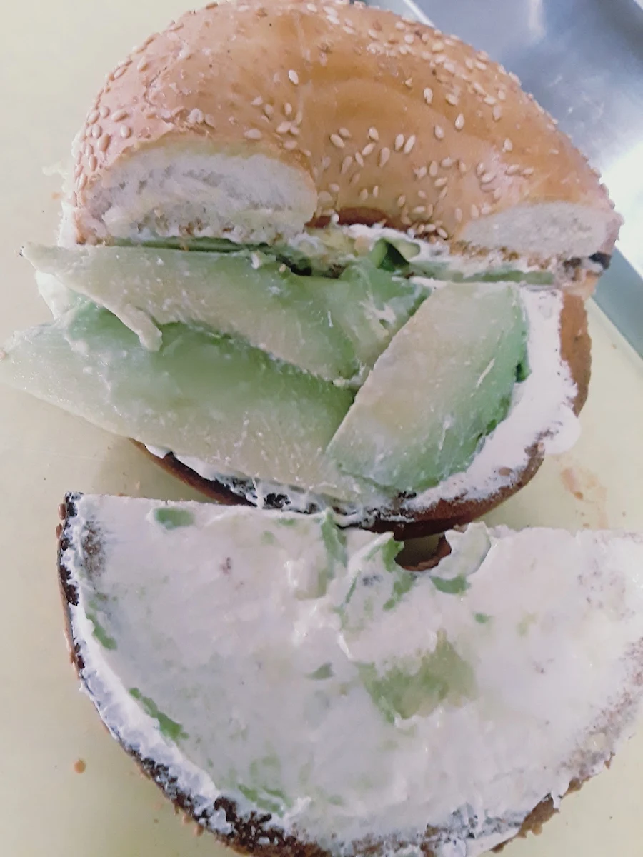 Cream Cheese and Avocado Bagel