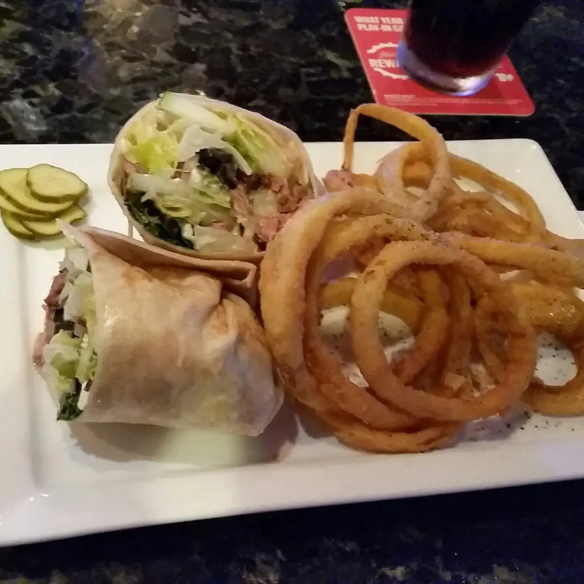 Greek Salad Roll Up with Onion Rings
