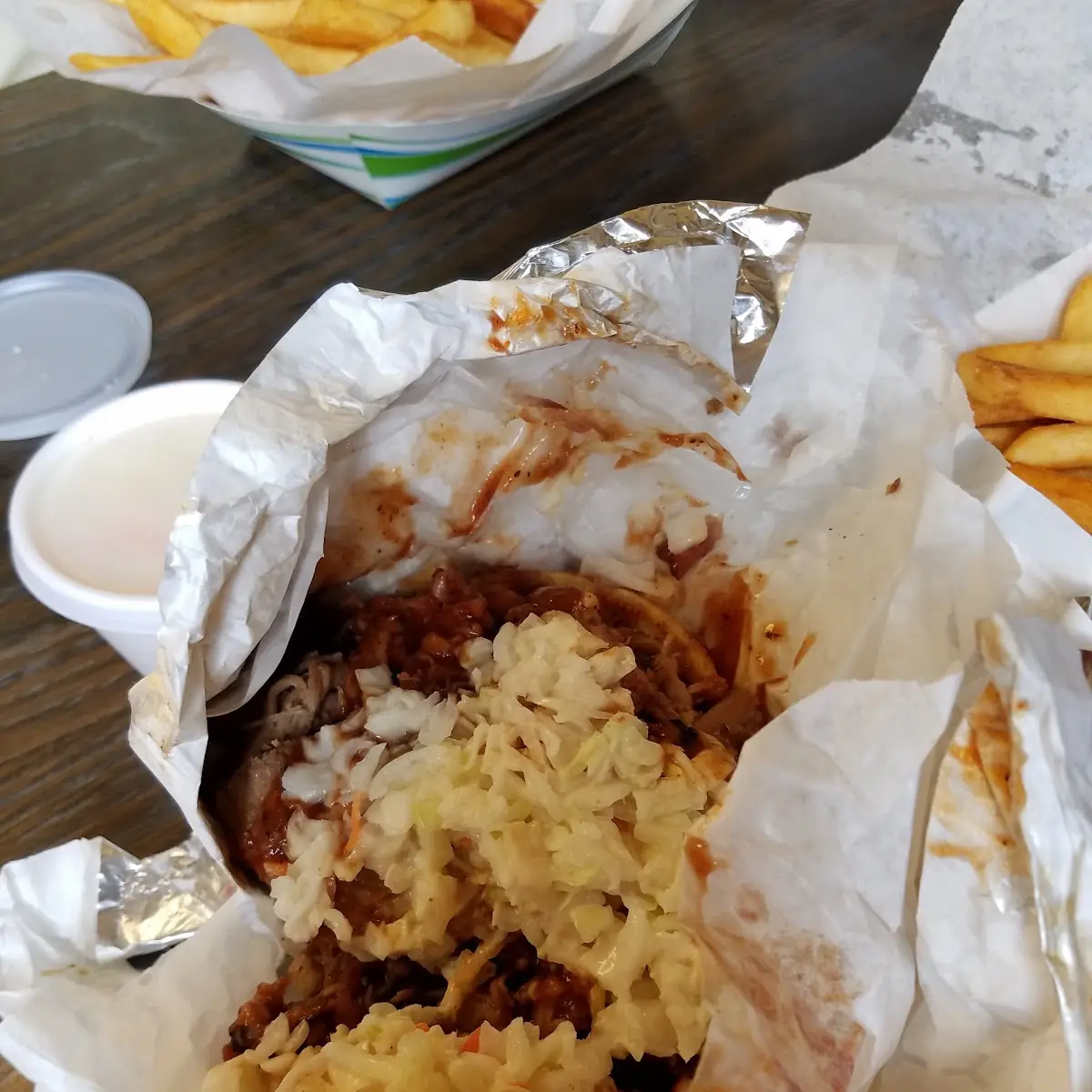 BBQ Pulled Pork with Slaw on Top