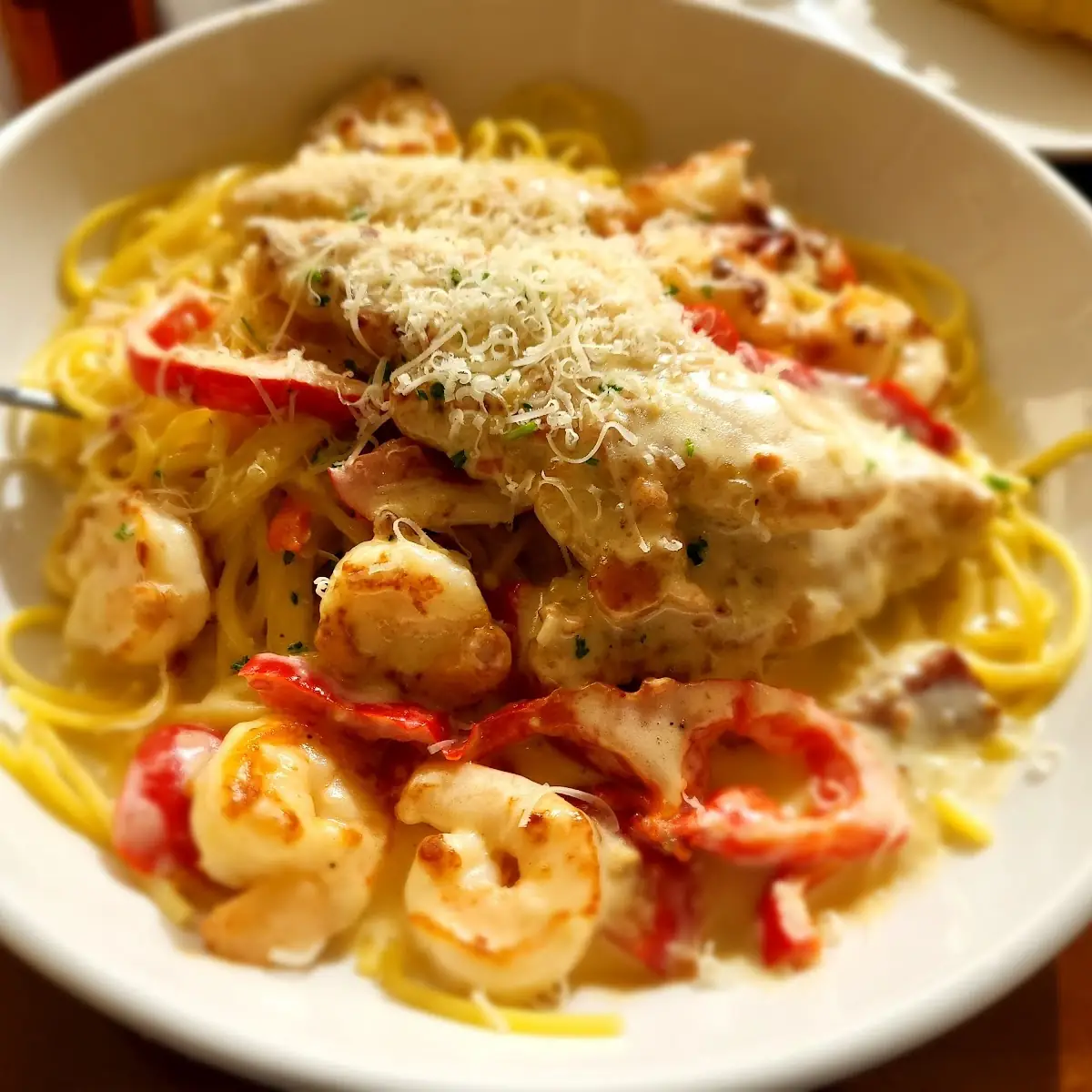 Chicken & Shrimp Carbonara