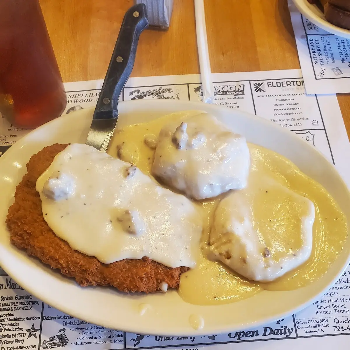 Country Fried Steak with Biscuits and Gravy