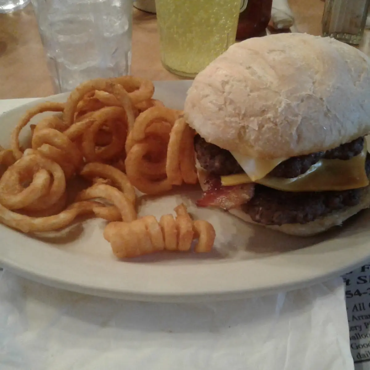 Double Bacon Cheeseburger with Seasoned Fries