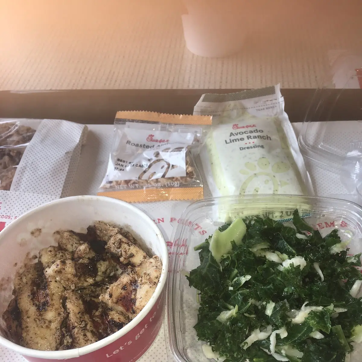 Grilled Chicken Nuggets and Salad