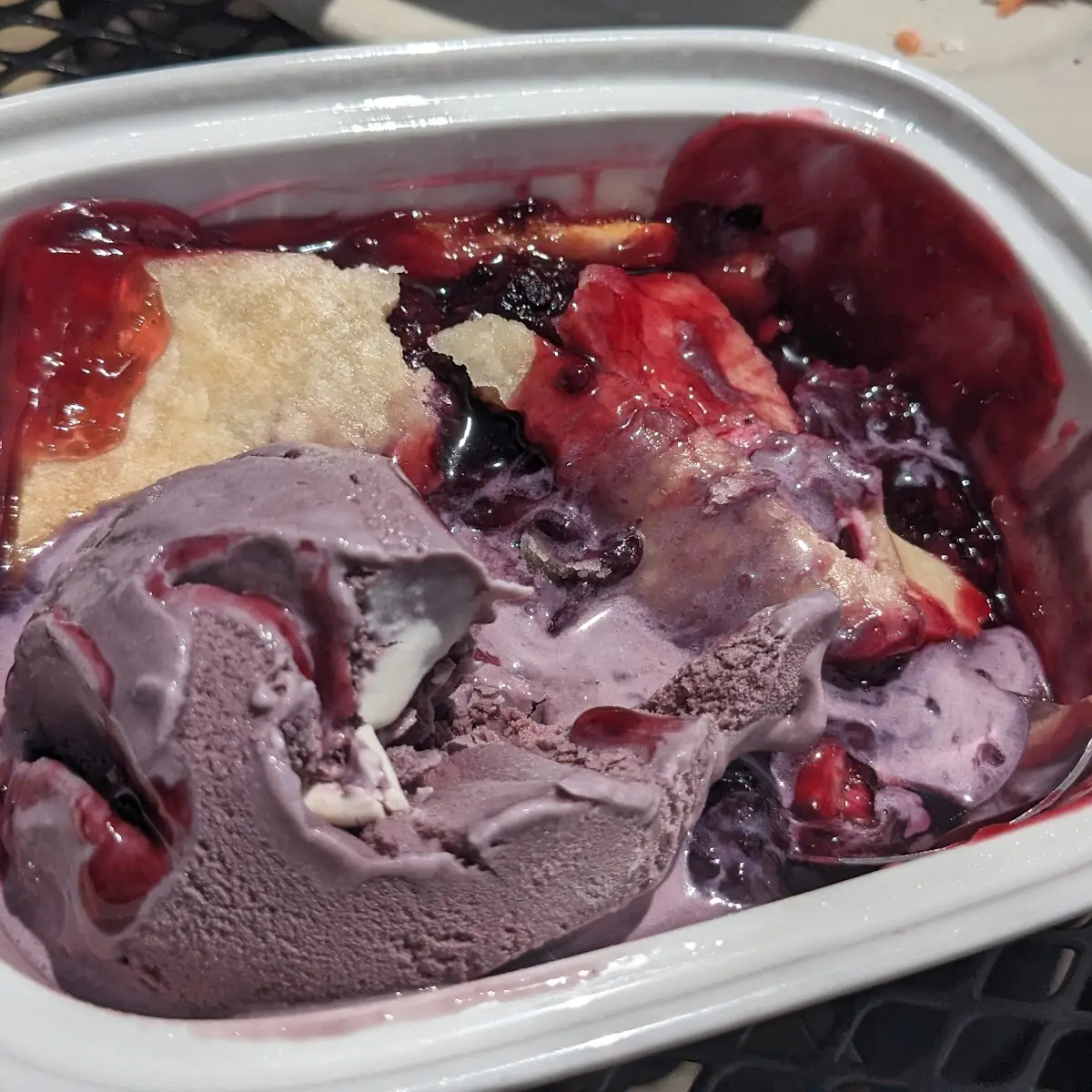 Blackberry Cobbler with Blackberry Ice Cream