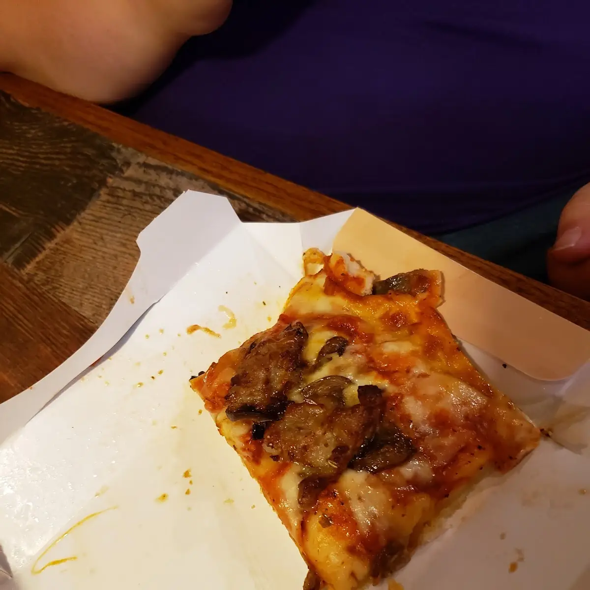Sausage and Mushroom Pizza Slice