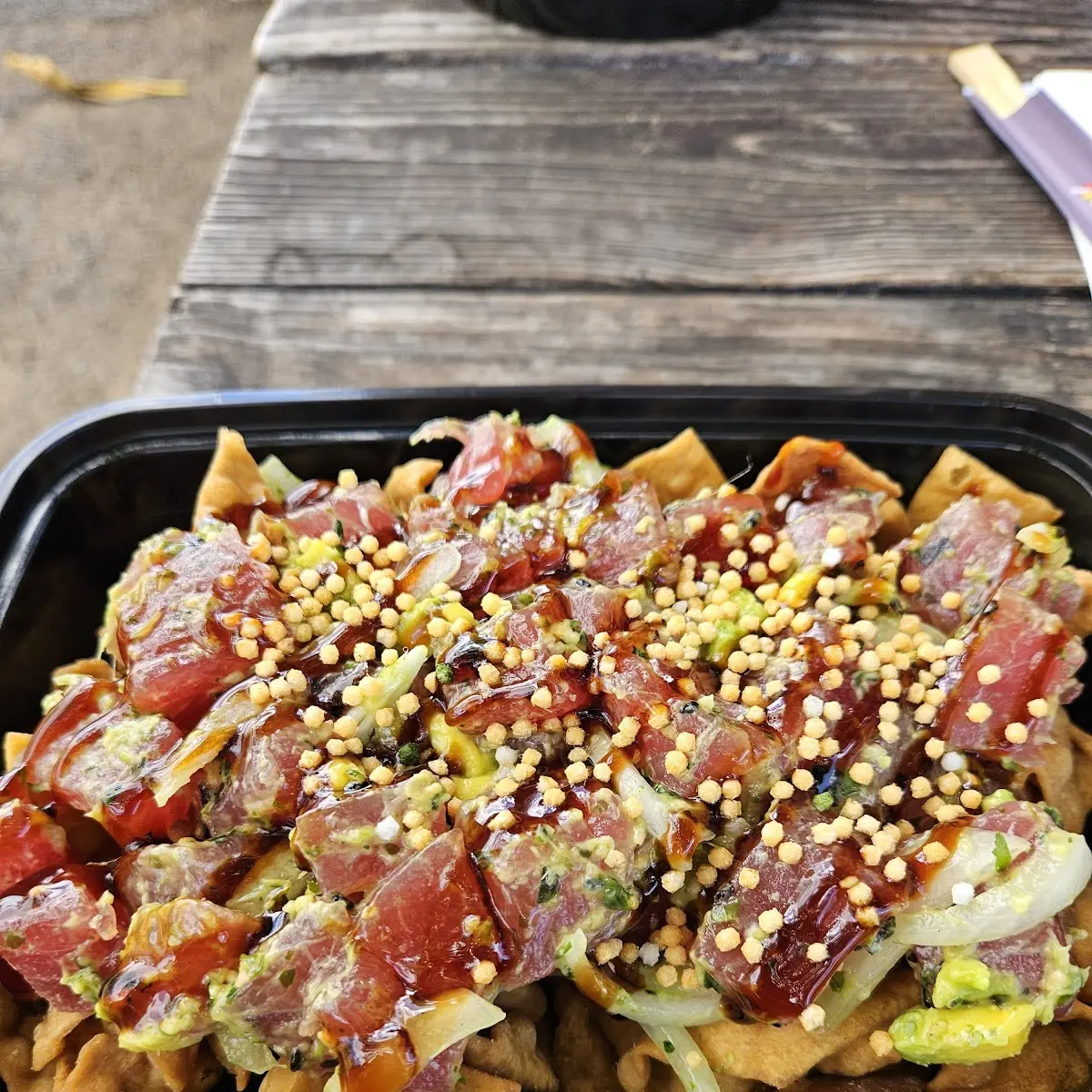 Ginger Ahi Poke Nachos