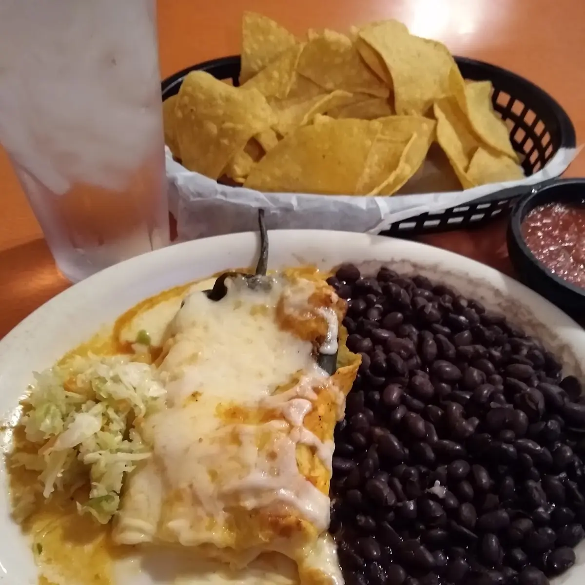 Chile Relleno and Black Beans