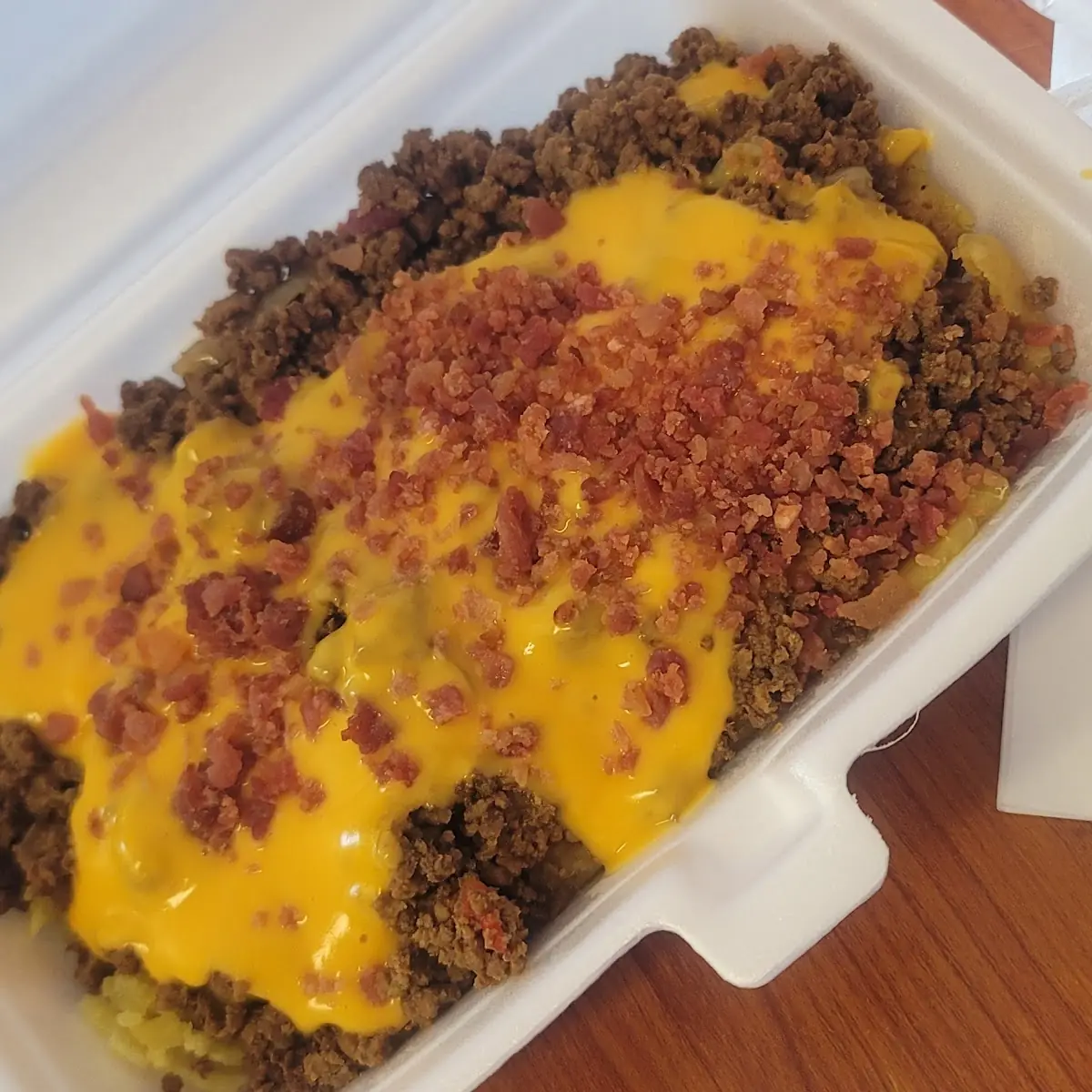 Batata Con Carne Molida Queso Y Bacon