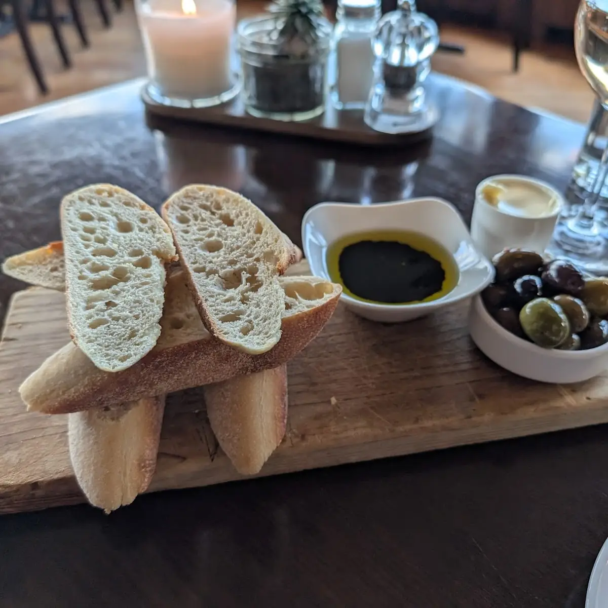 Bread Board with Olives, Atrevida Restaurant
