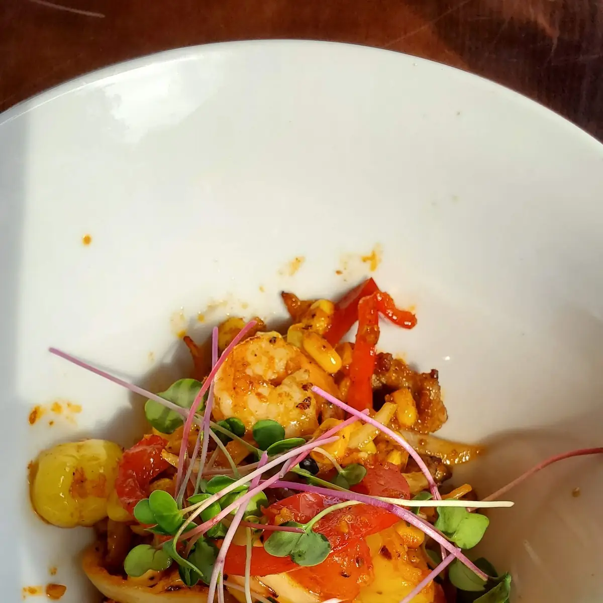 Chorizo and Prawns, Atrevida Restaurant