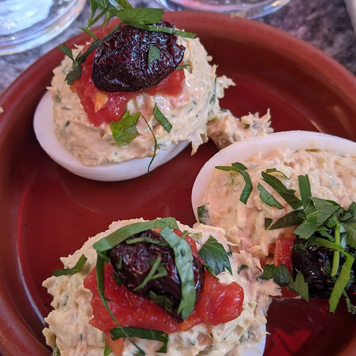 Deviled Eggs Tuna Black Olive