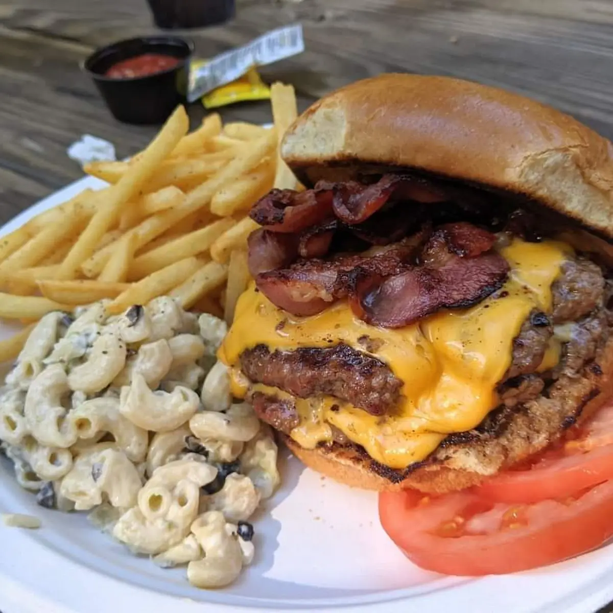 Bacon Double Cheeseburger with Fries