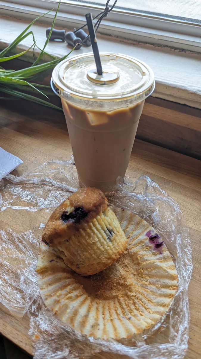 Iced Latte and Blueberry Muffin