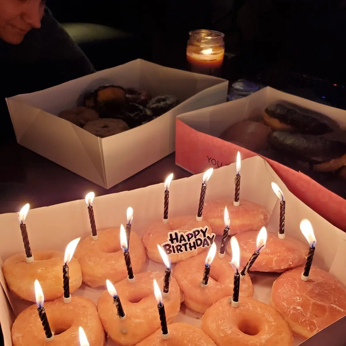 Glazed Donuts with Candles