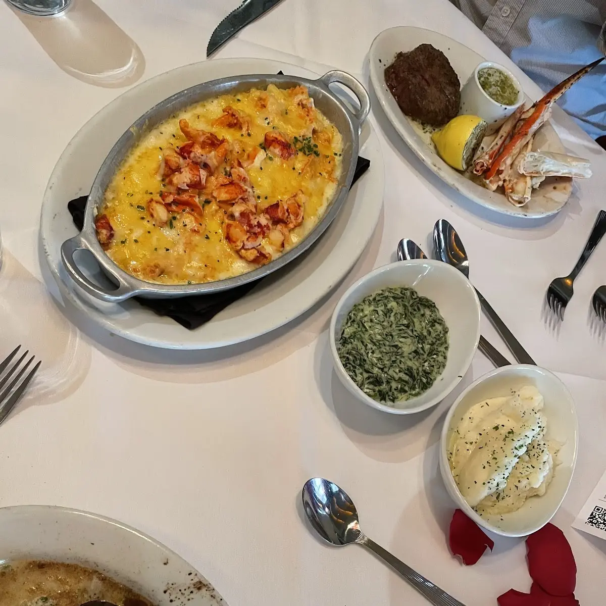 Mashed Potatoes and Creamed Spinach