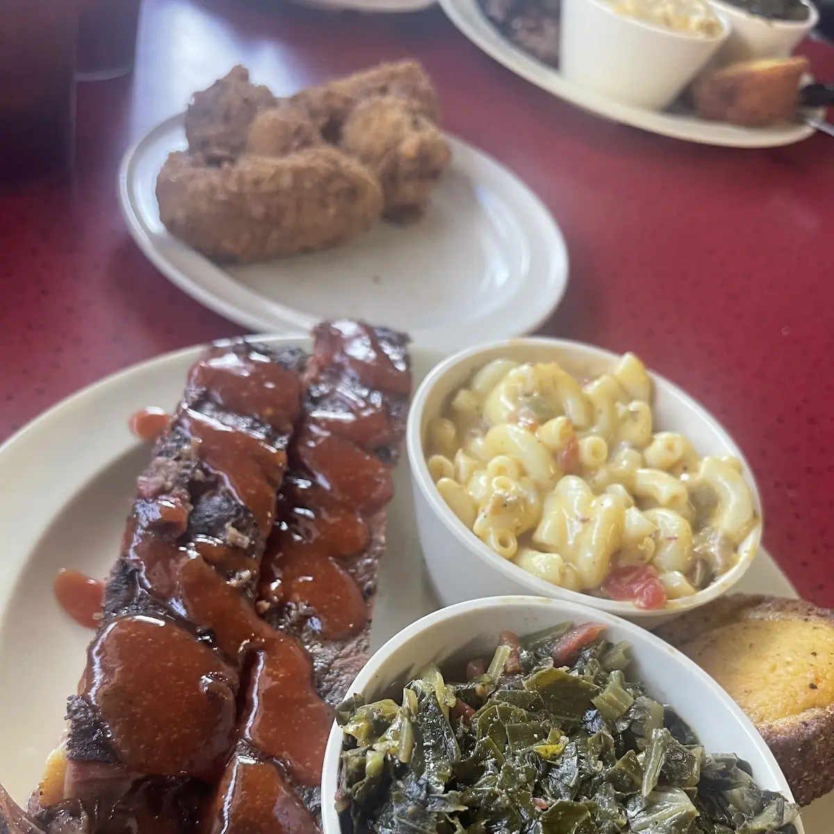 Rib Plate with Collard Greens and Beans