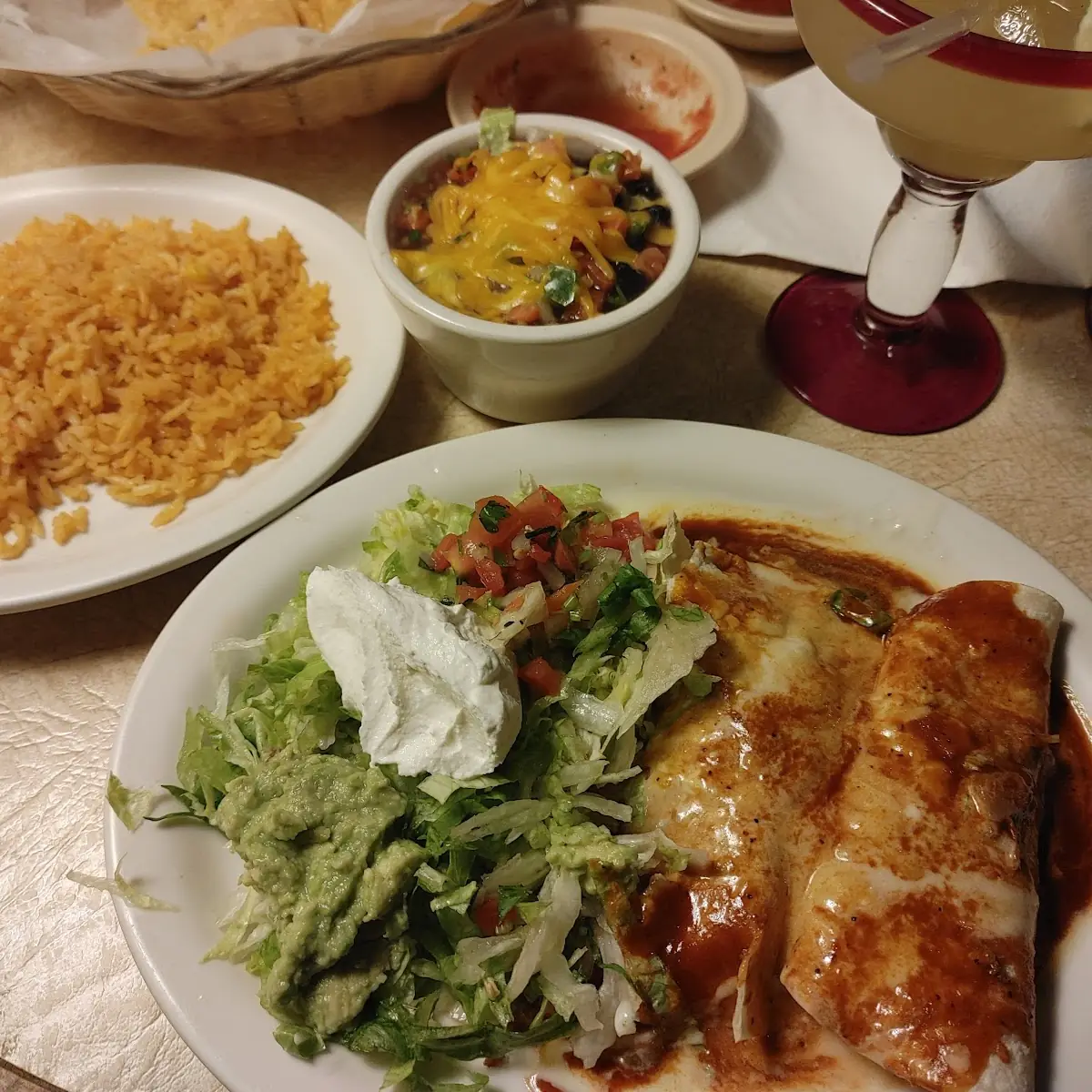 Beef Enchiladas with Black Beans and Rice