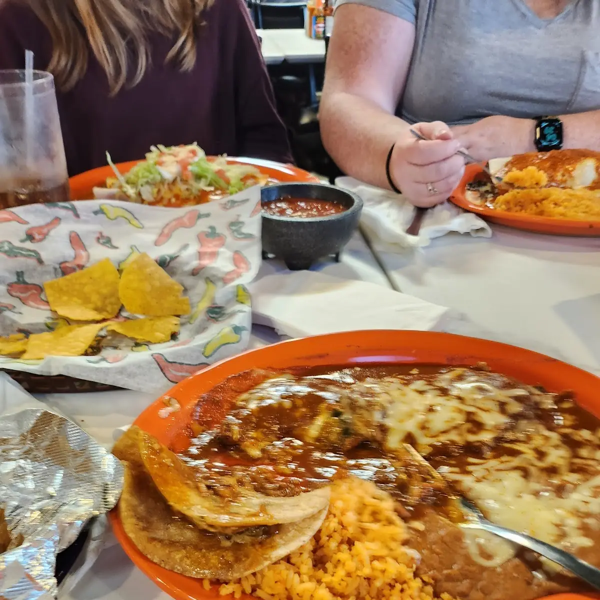 Bean Tostaguac Cheese Enchilada & Rice