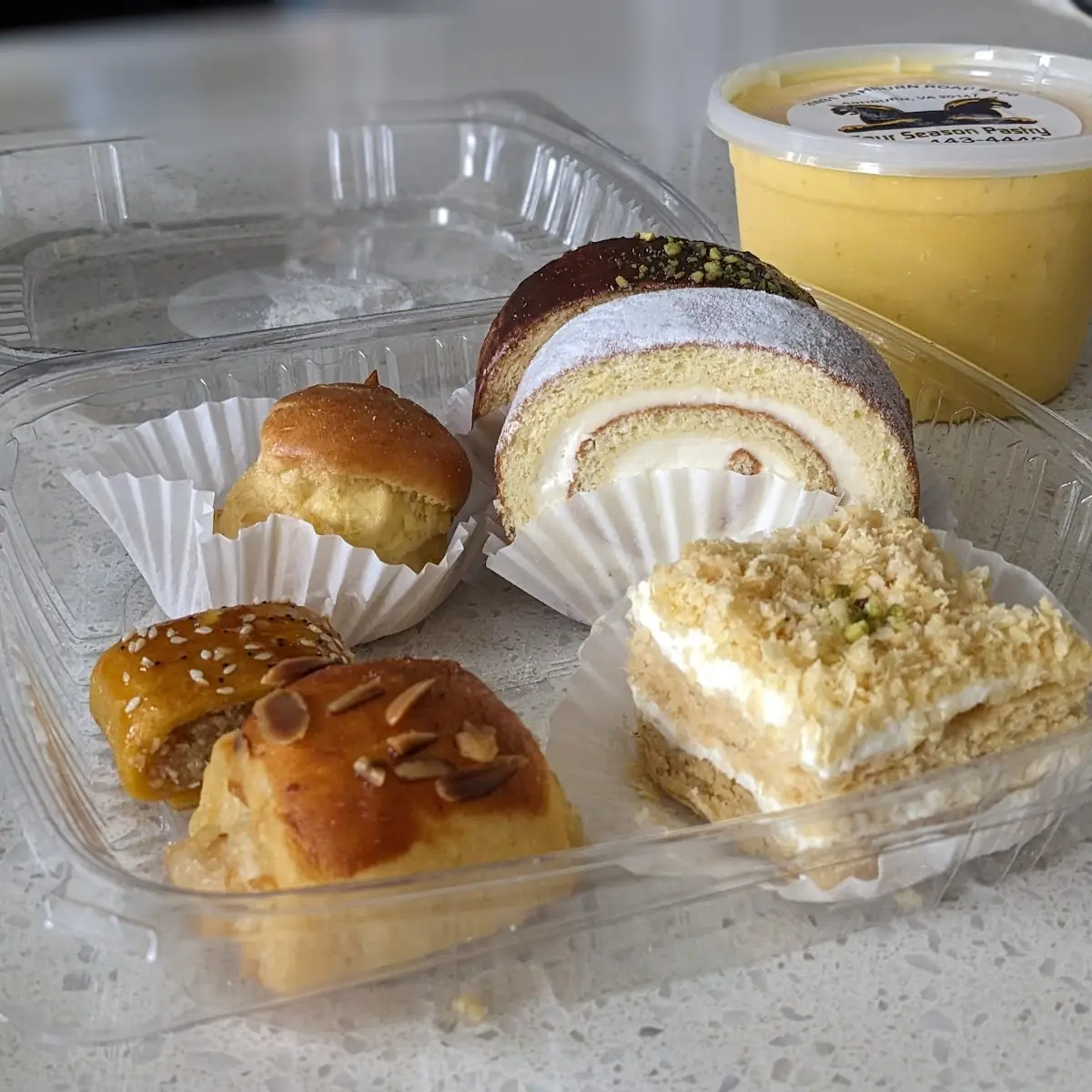 Assorted Pastries and Saffron Ice Cream