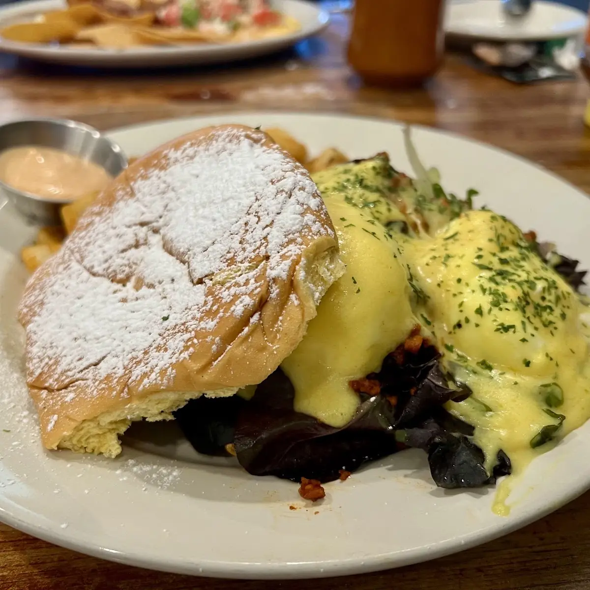 Two-Eggs Benedicts on Mallorca Bread