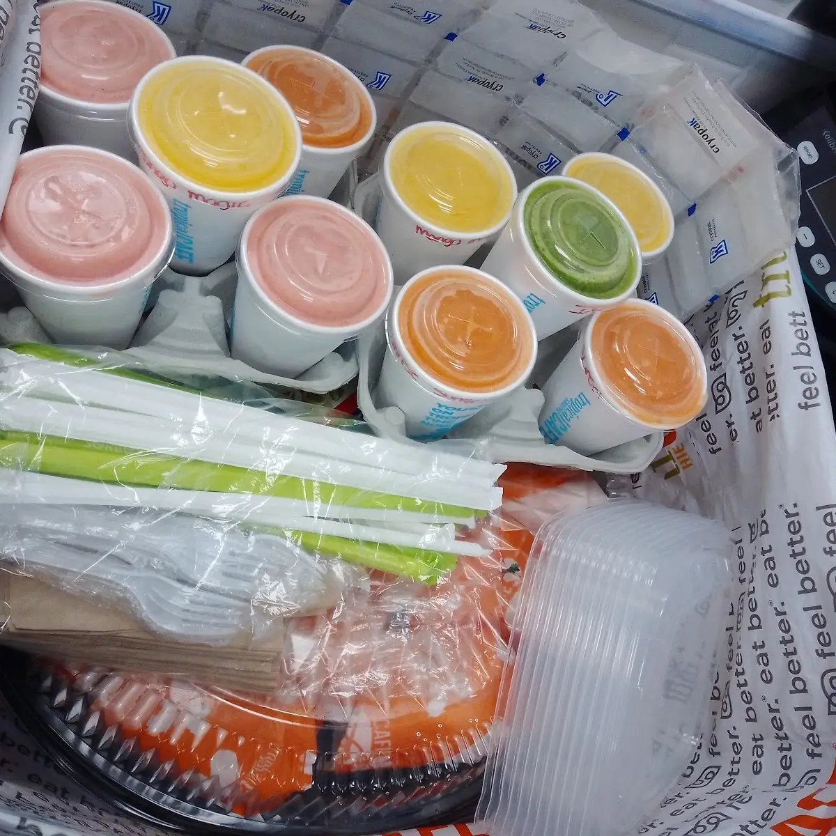 Assorted Smoothies & Thai Chicken Salad Catering Order
