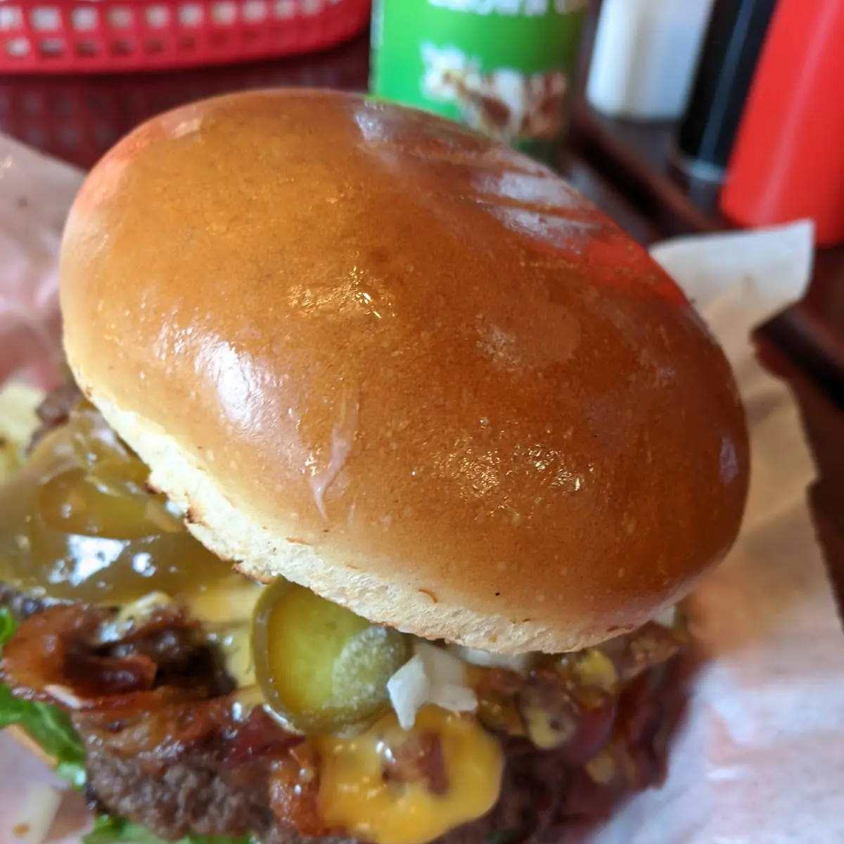 Double Cheeseburger with Bacon and Jalapeños