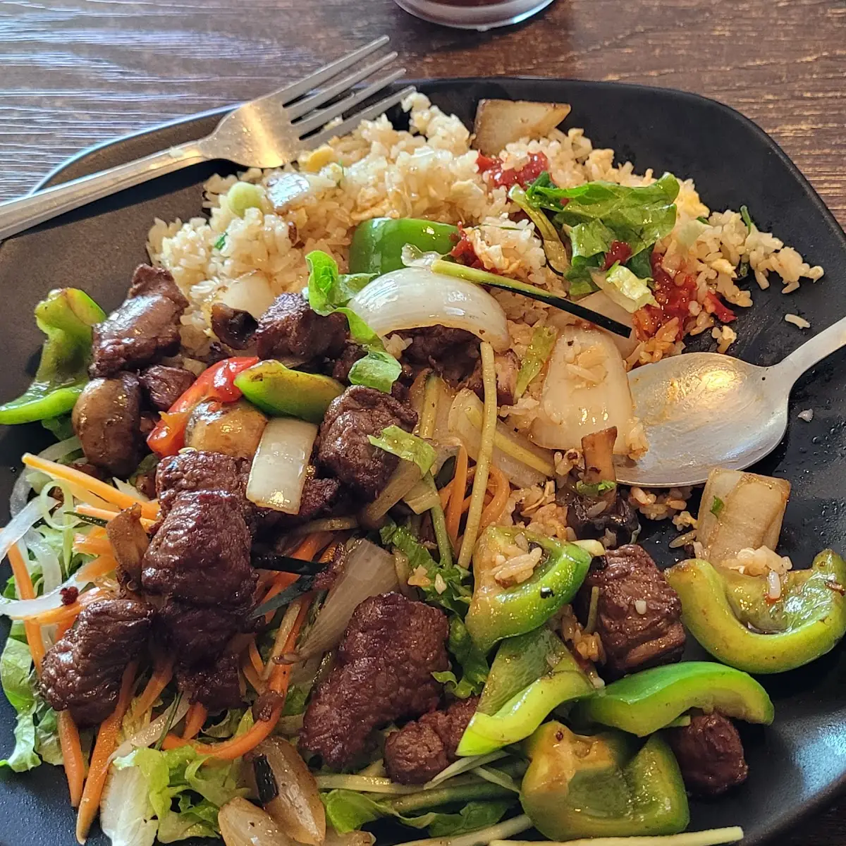 Beef Steak over Fried Rice