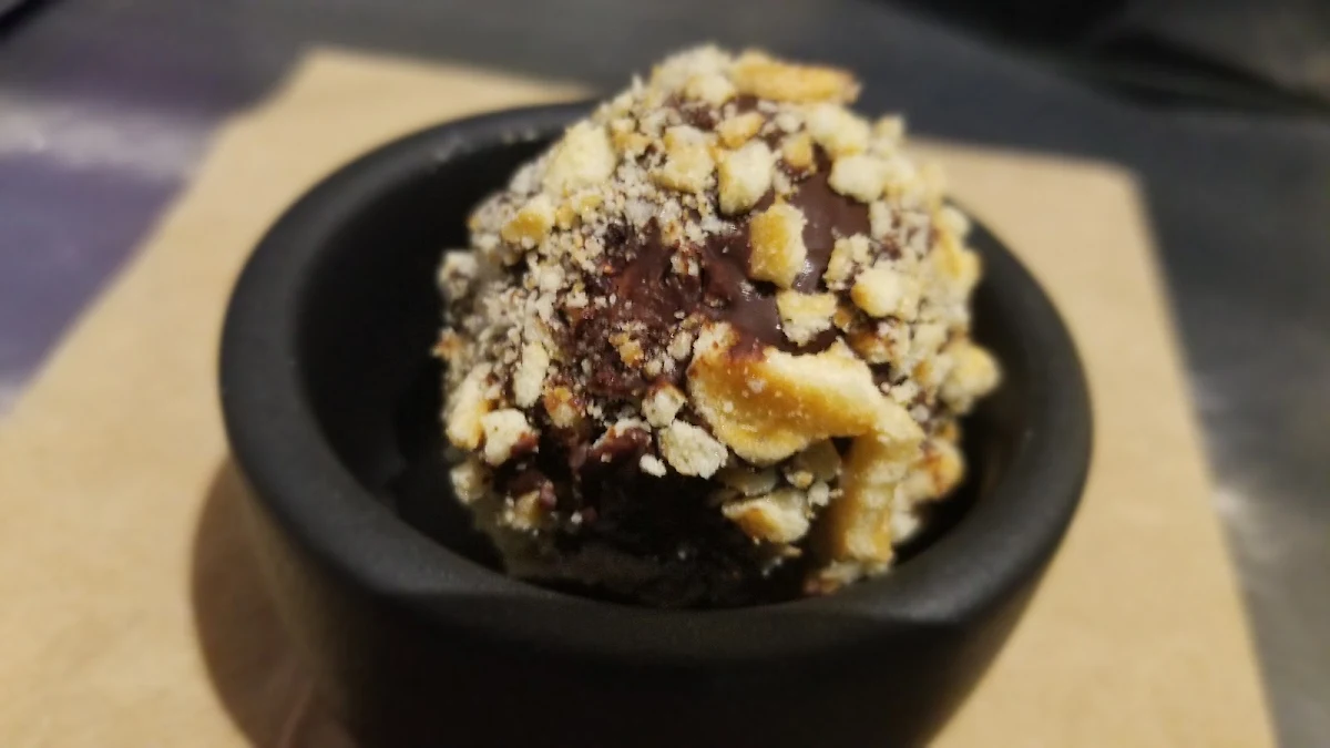 Hand Rolled Dark Chocolate Truffle Waffle Cookie Topping