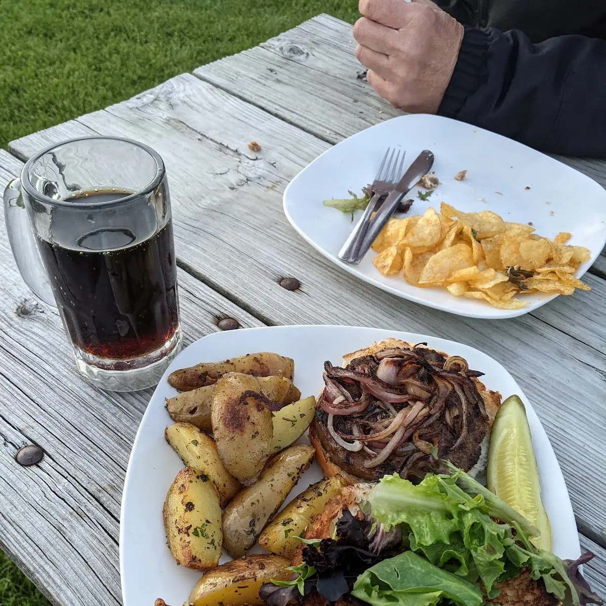 Beef Burger and Potato Wedges