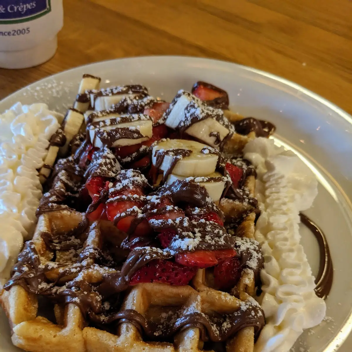 Strawberry Banana Nutella Waffles