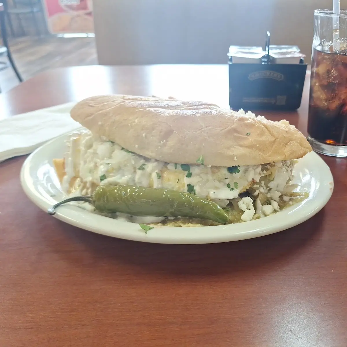 Green Chilaquiles Sandwich