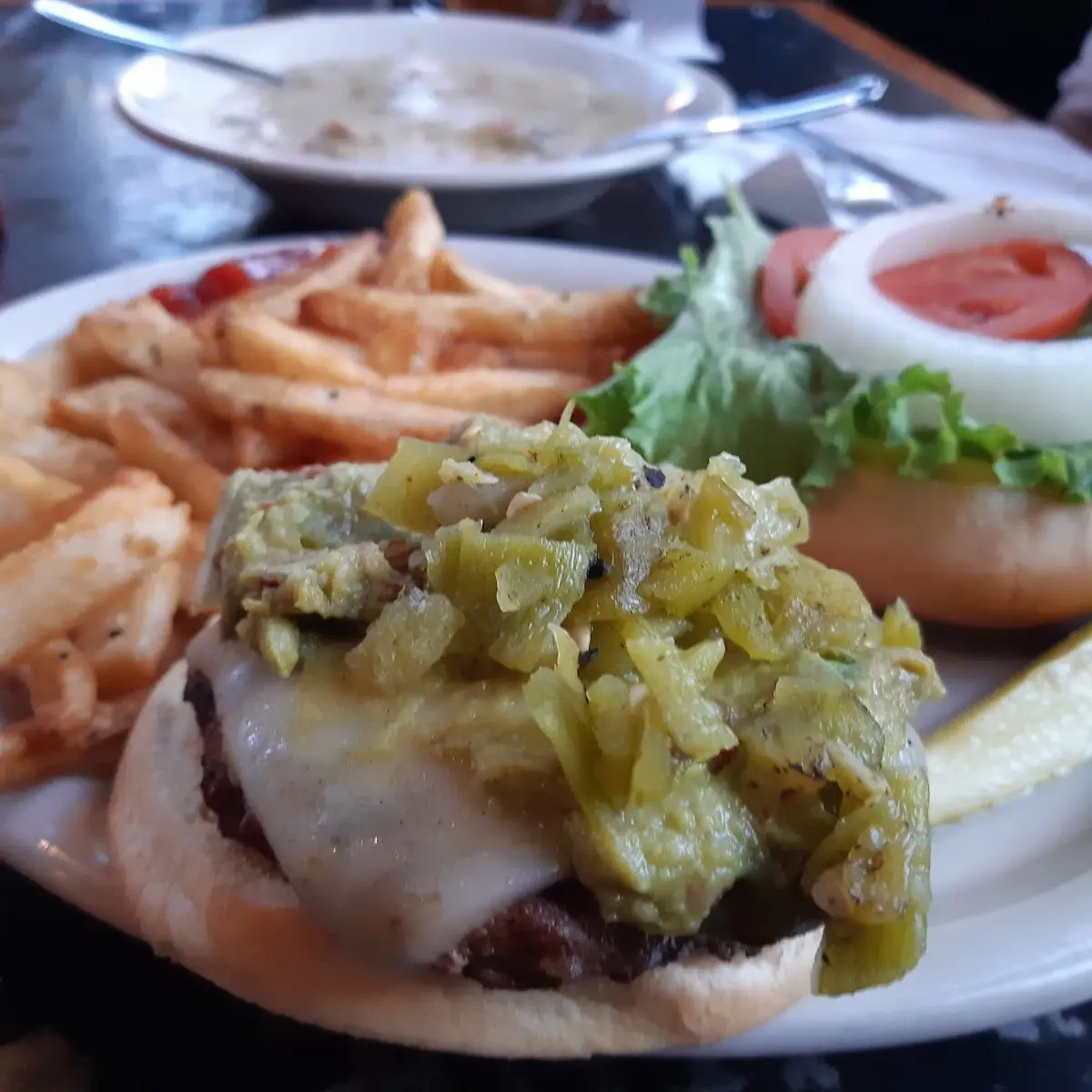 Green Chile Guacamole Burger