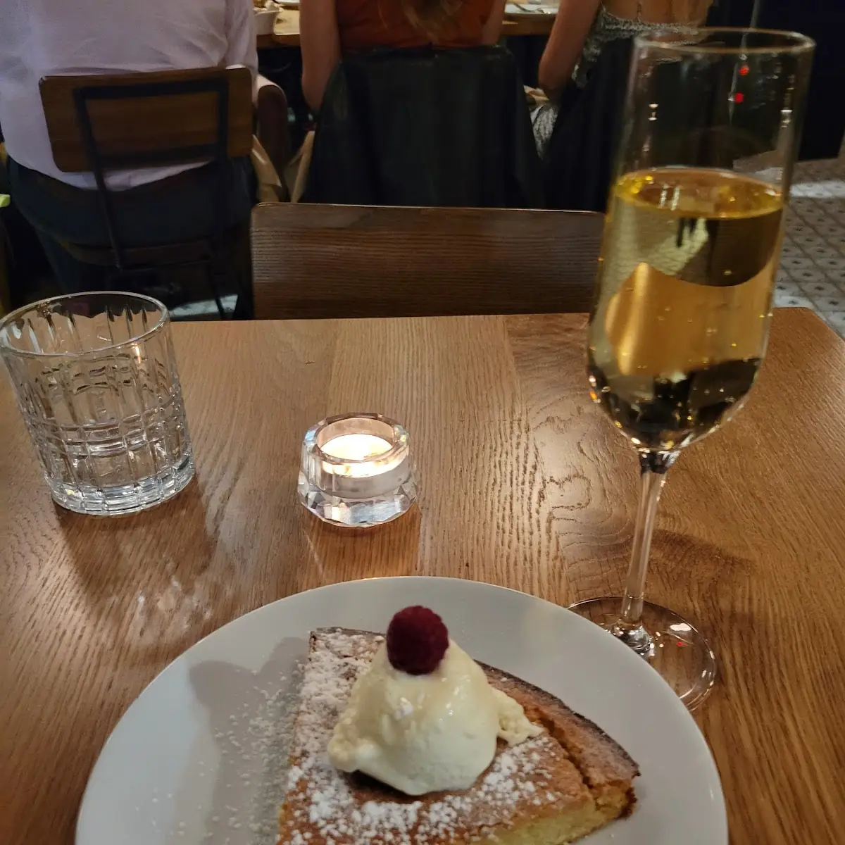 Almond Cake with Vanilla Ice Cream