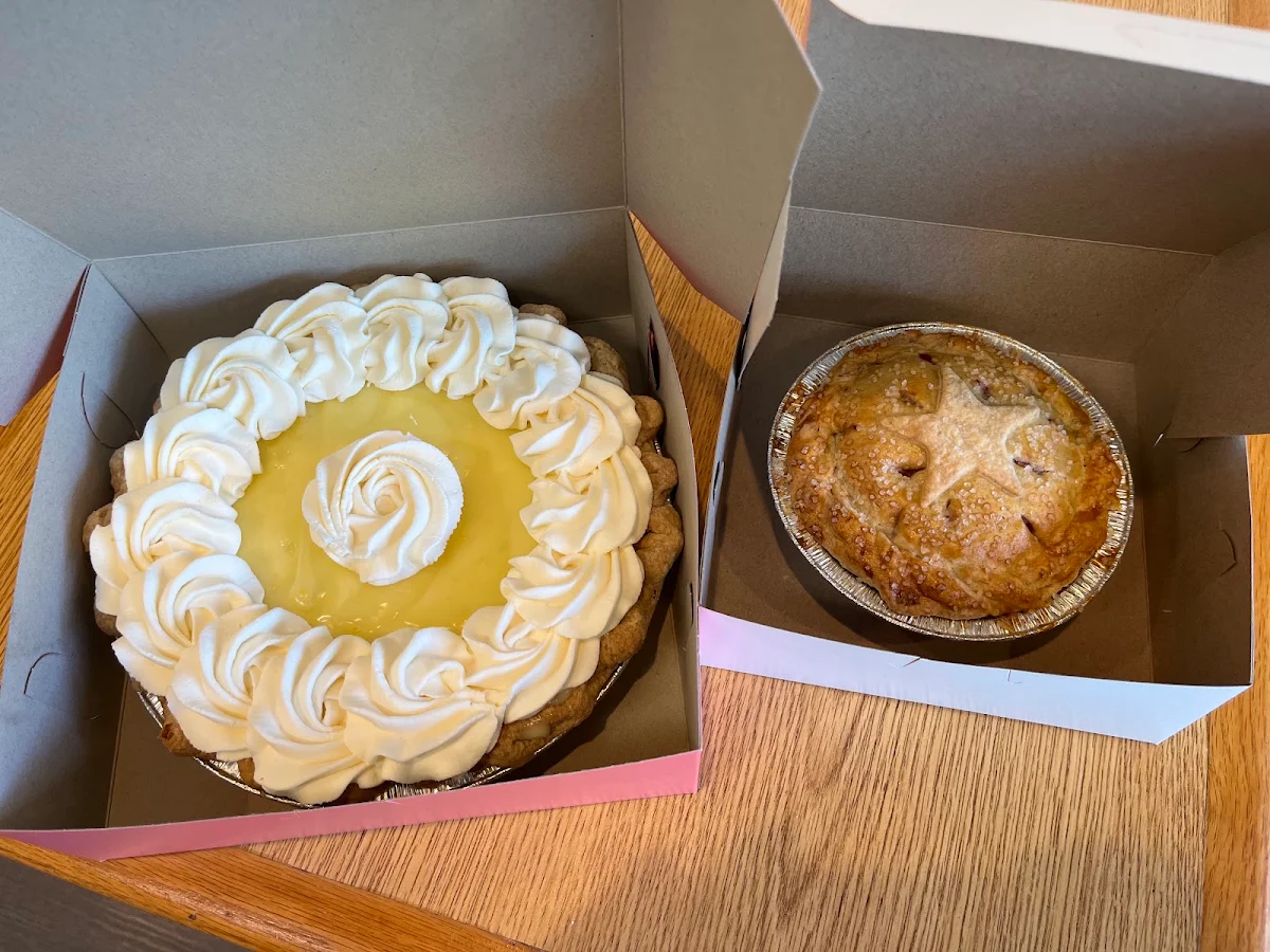Sour Cream Lemon Pie and Cherry Pie