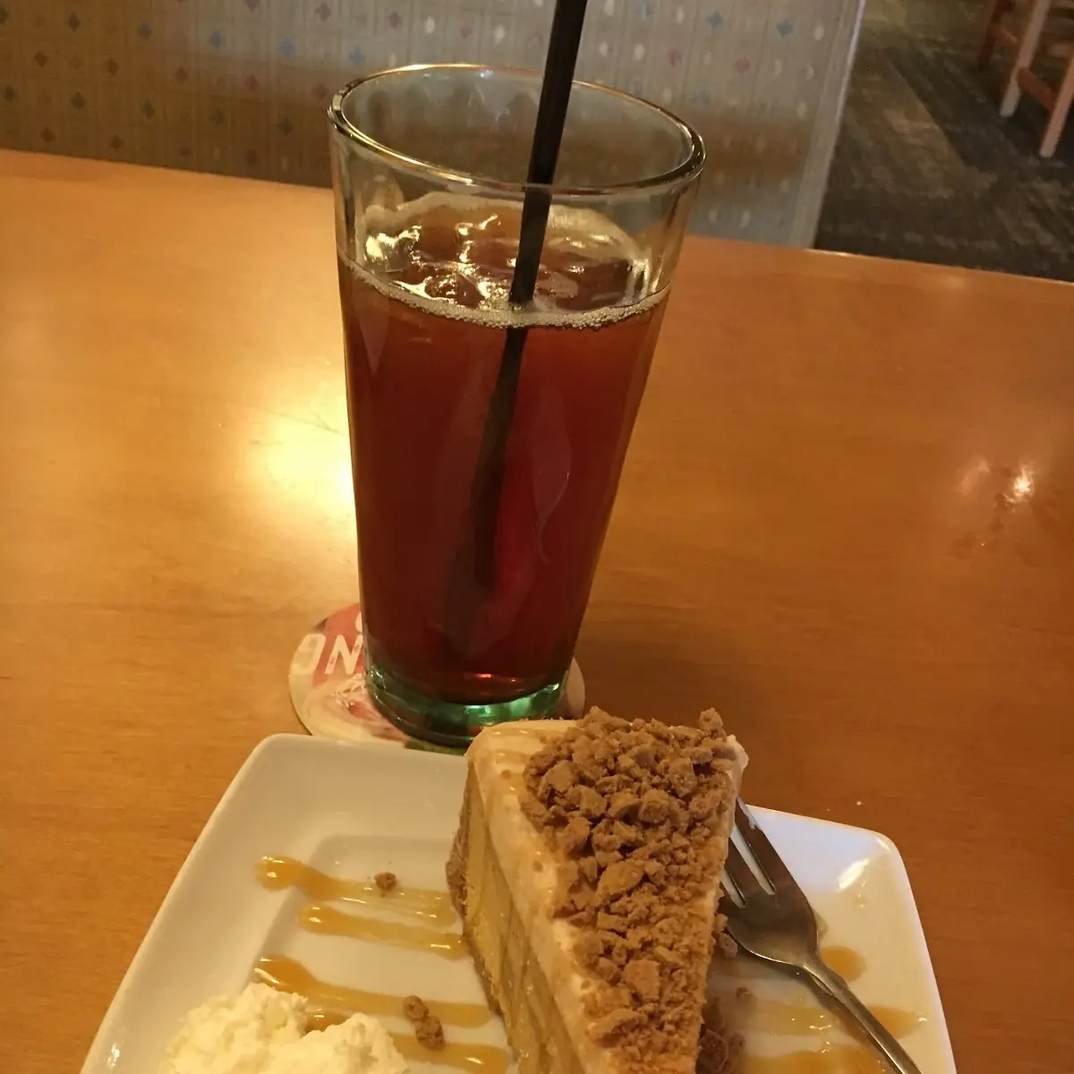Pumpkin Cheesecake with Peach Bellini Iced Tea