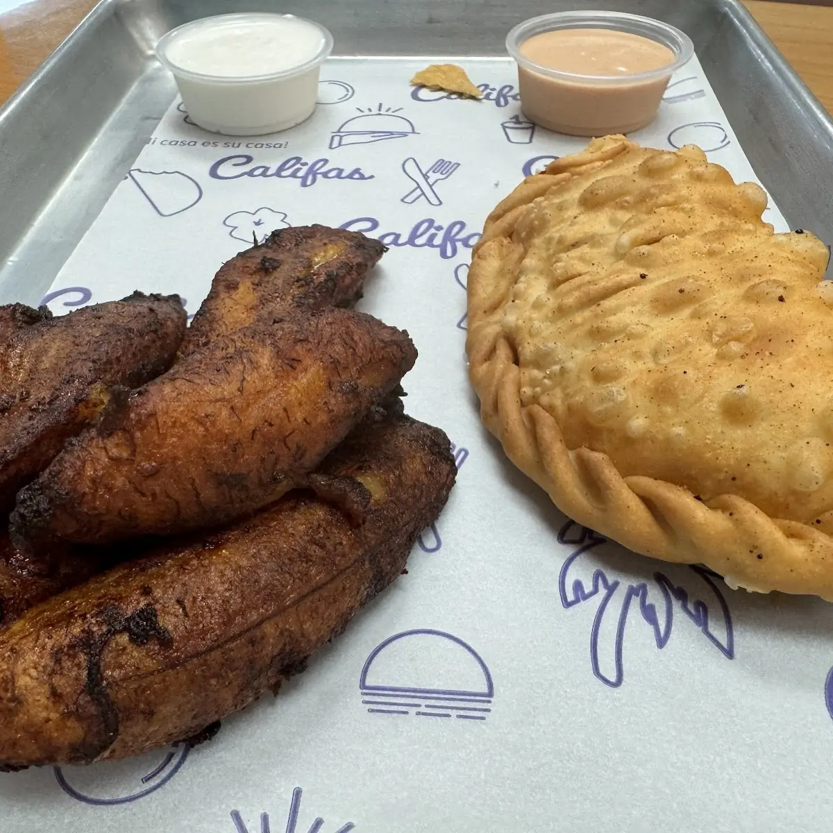 Plantains and Empanada
