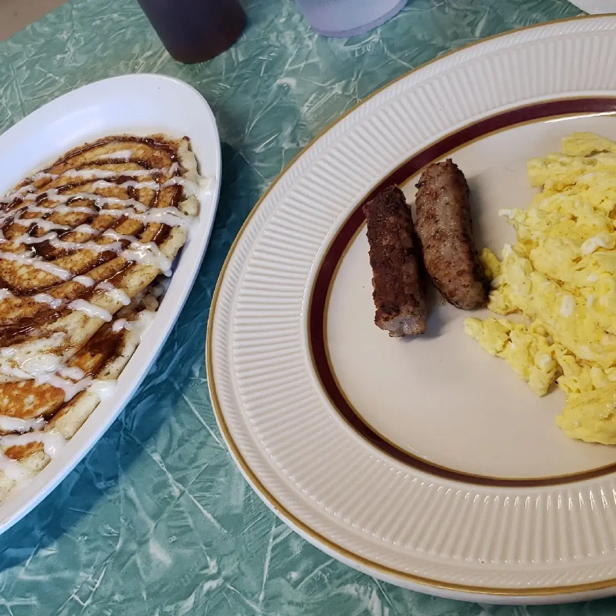 Cinnamon Roll Pancake Combo