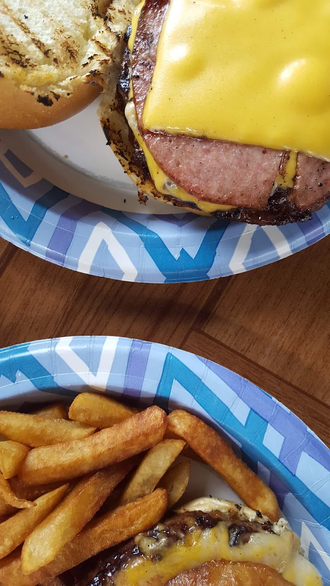 Taylor Ham & Cheese on a Burger