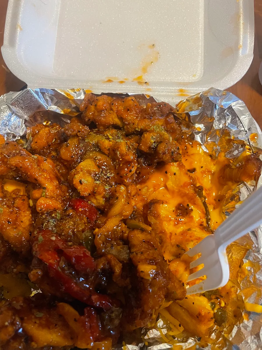 Glazed Chicken Loaded Fries