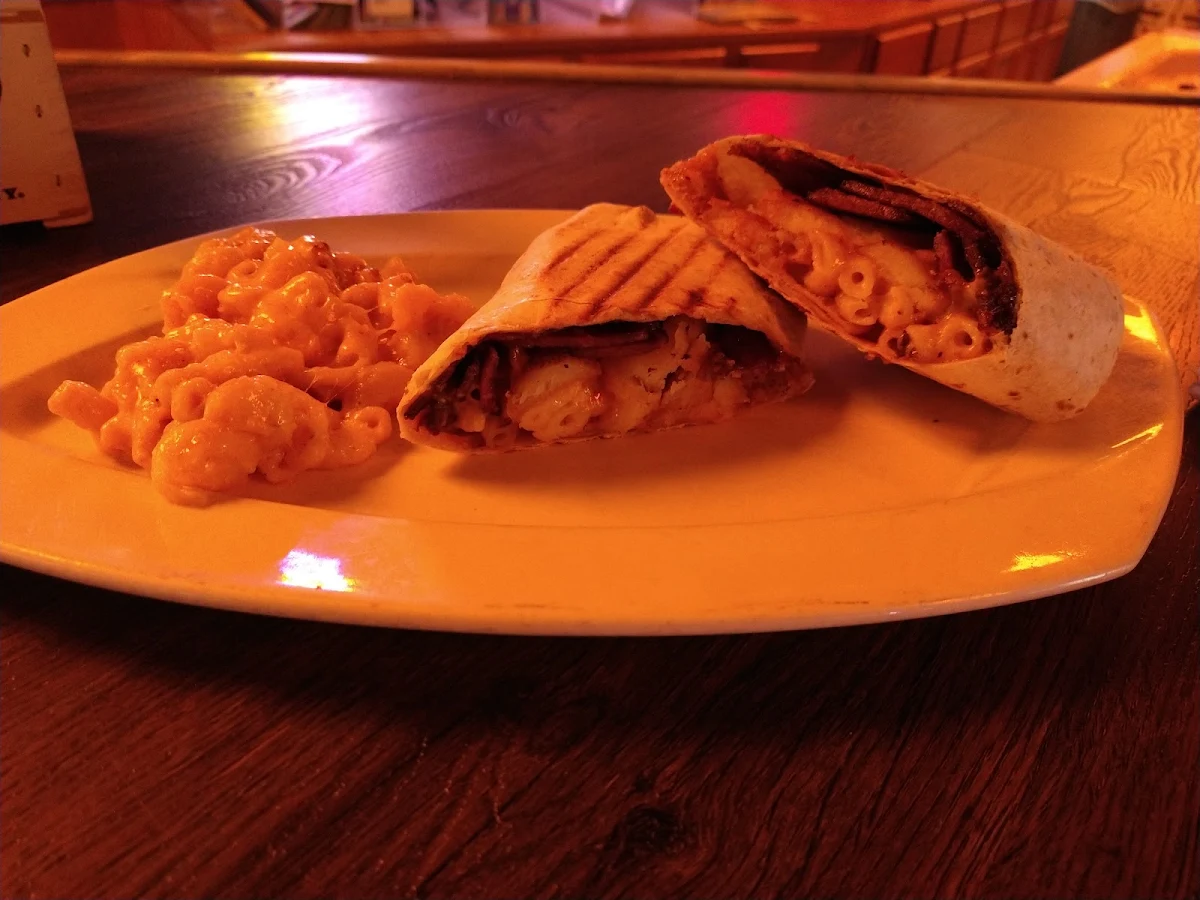 Brisket Wrap with Mac and Cheese