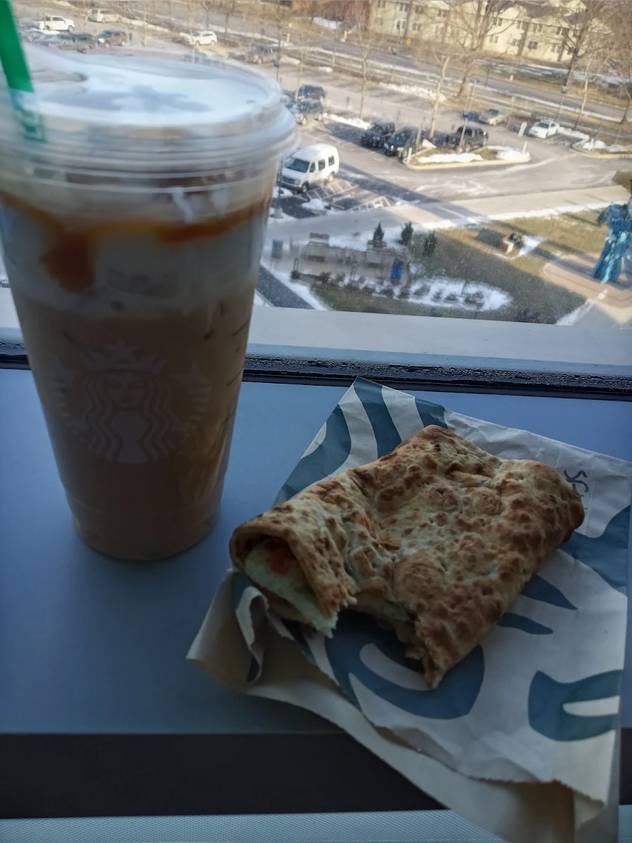 Caramel Latte Egg White Spinach Feta Wrap