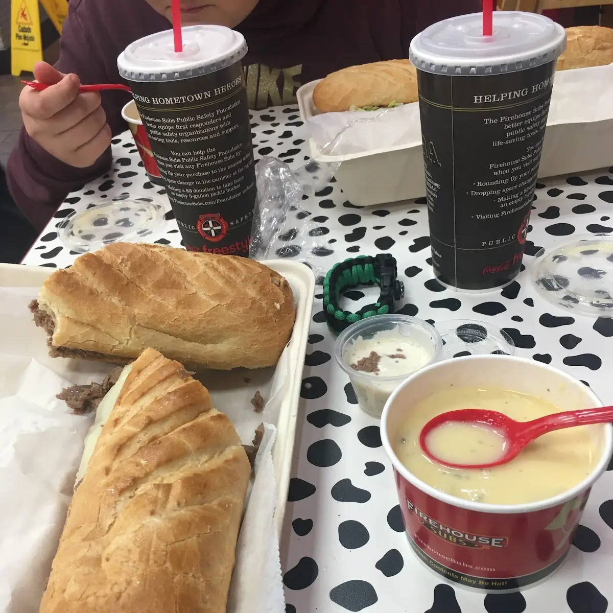 Steak and Cheese Sub with Potato Soup
