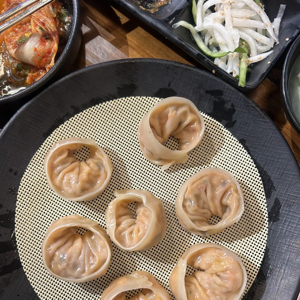 Steamed Kimchi Mandu Dumplings