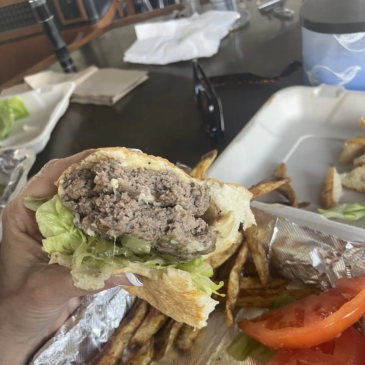 Double Cheeseburger and Fries