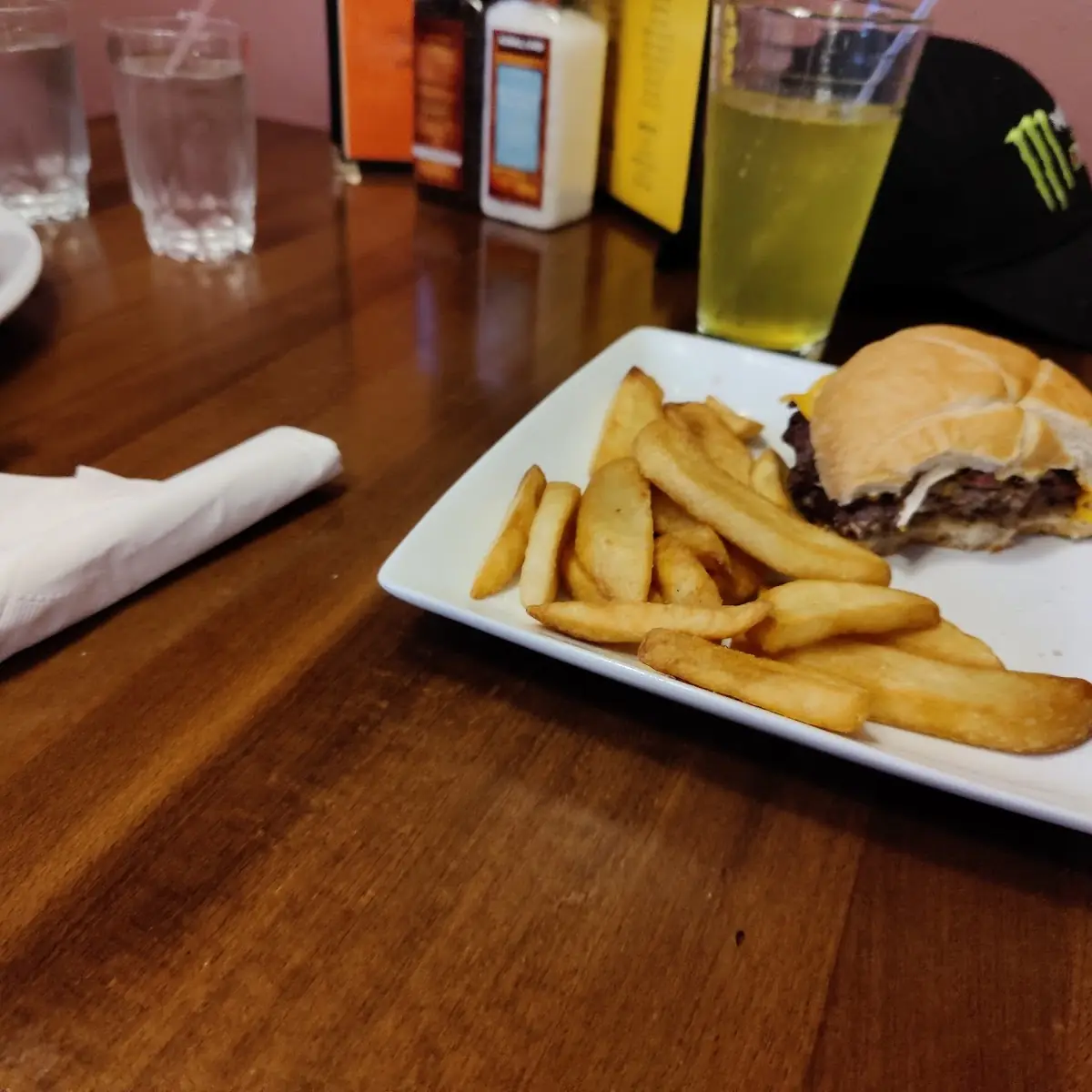 Burger and Fries with Cheese