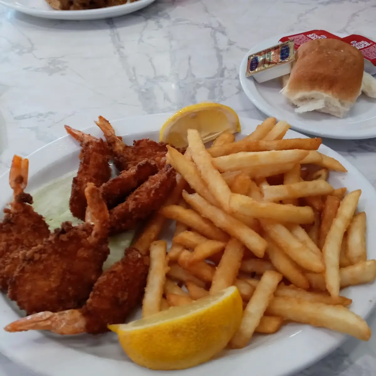 Breaded Shrimp & Well Done French Fries
