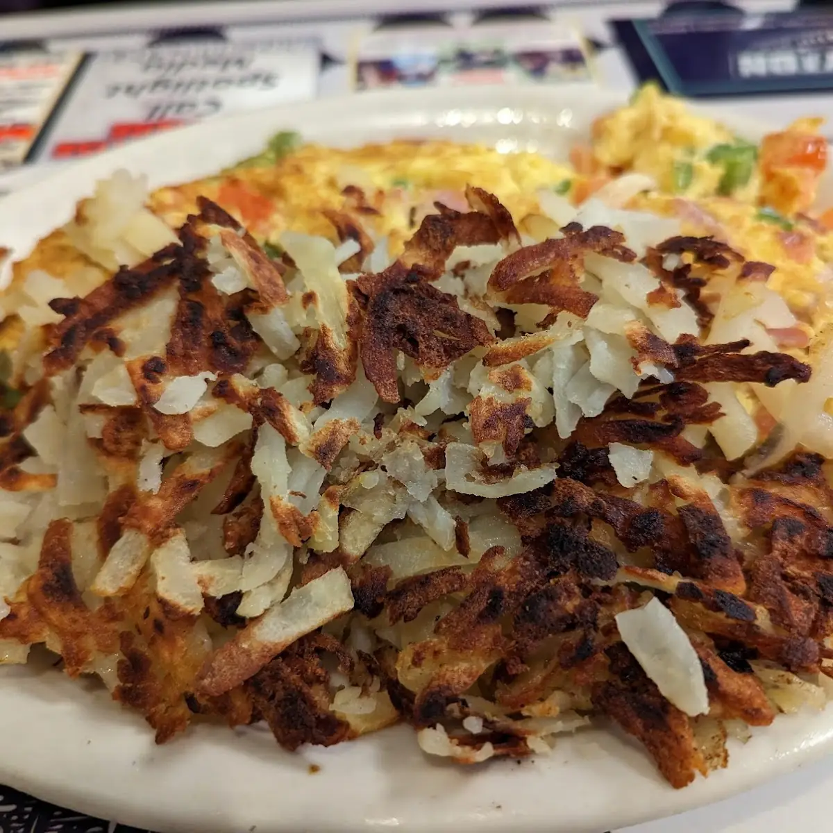 Two Eggs over Easy with Hashbrownsand Bacon