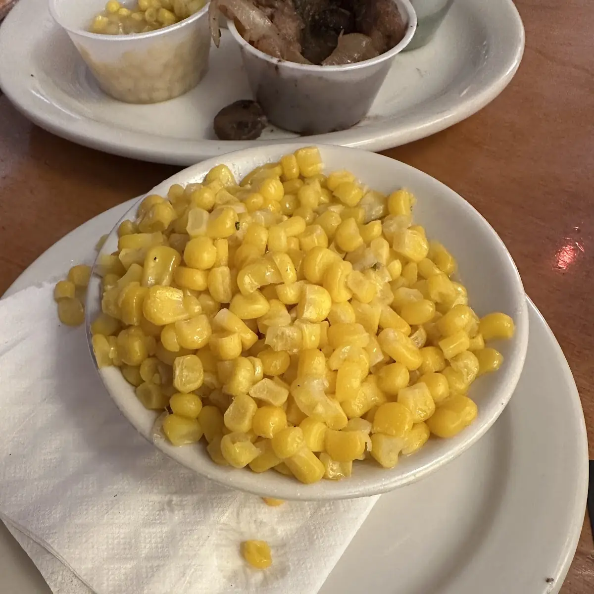 Buttered Corn House Salad Steak Fries