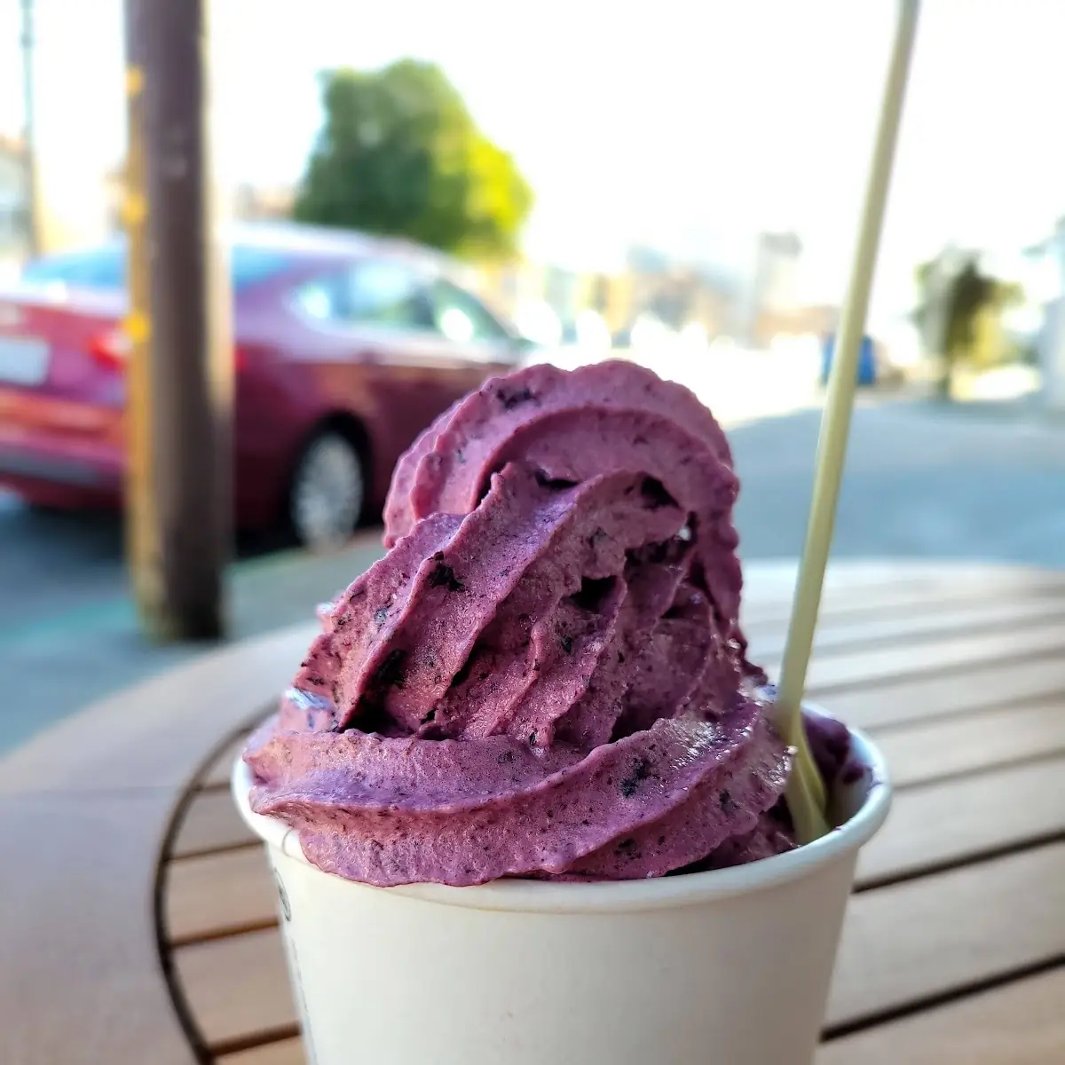 Greek Yogurt Soft Serve with Blueberries